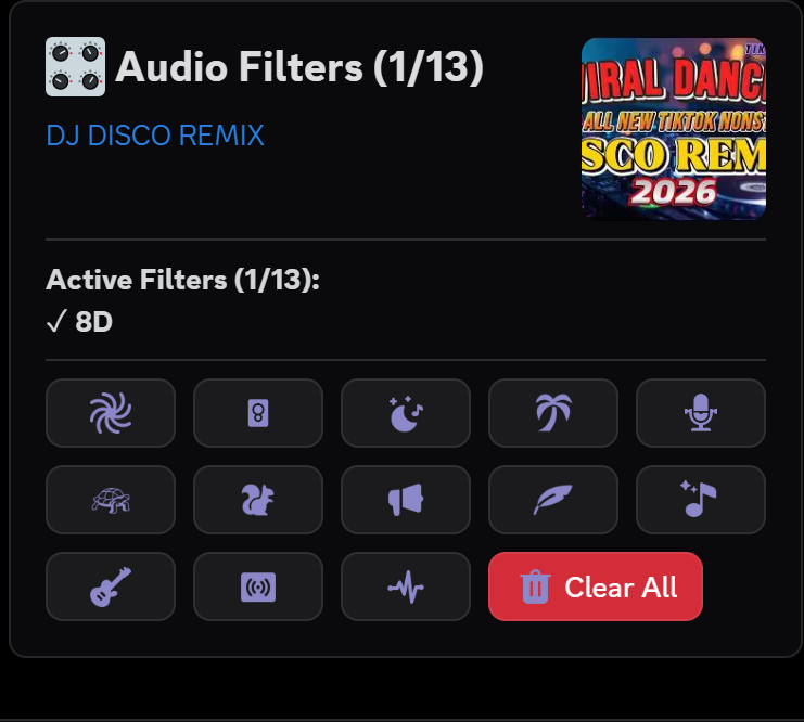Audio Filters Panel